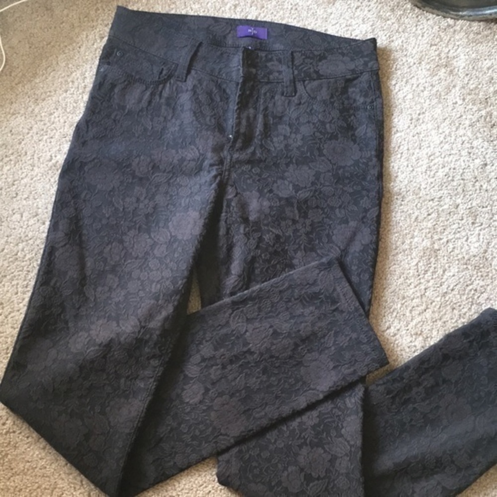 Black Floral Pants